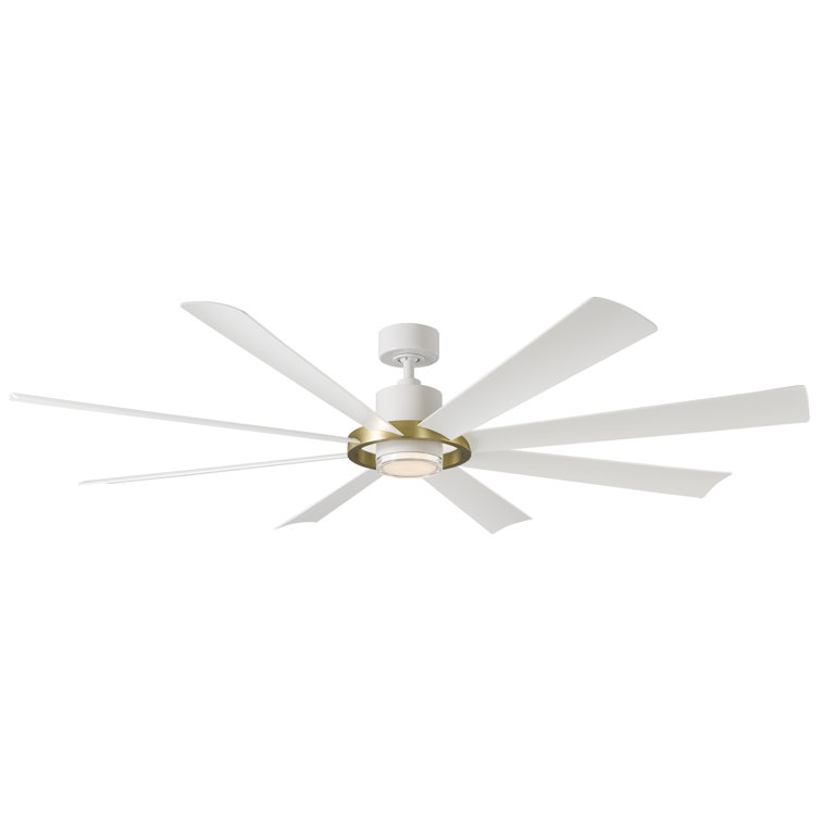 Aura 8 - Blade Indoor/Outdoor Smart Ceiling Fan with Adjustable CCT 2700K-3000K-4000K-5000K LED Light Kit and Remote Control Included, Works With Alexa and iOS or Android App