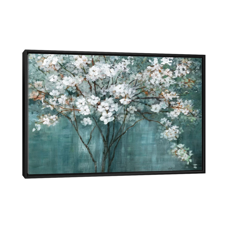 « natures promesses », impression sur toile, H 18 po x l 26 po x P 1,5 po, Toile avec cadre noir, Pas de tapis