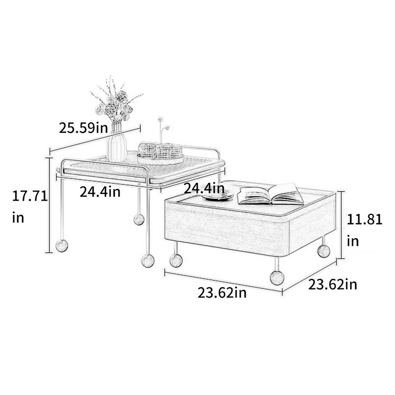 Ensemble de tables basses rétro