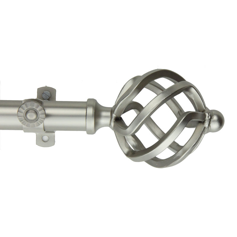 Tringle à rideaux simple réglable 0,81 po Serna, Nickel satiné, H 2,5 po x l 84 po x P 2,75 po