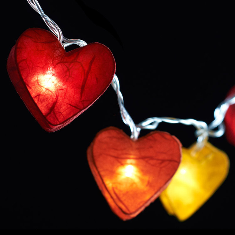Mandi LED Handmade Paper Hearts String Light, 30 Lamps - 8 Metre Long