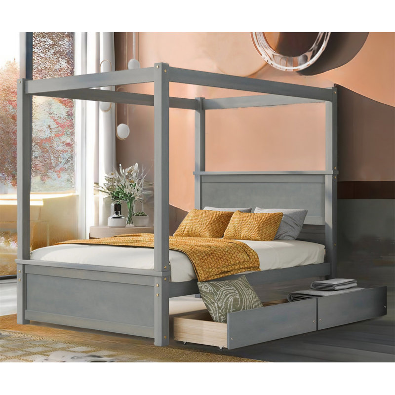 Lit avec rangement Kingsburg, gris
