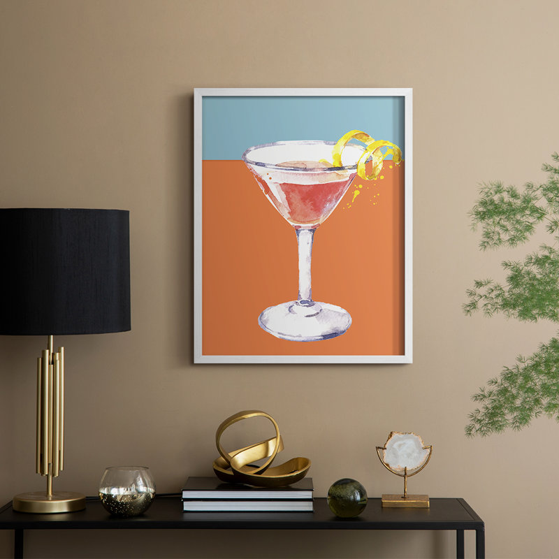 Neon Cosmo, reproduction encadrée - bois massif, H 11 po x l 9 po, Blanc