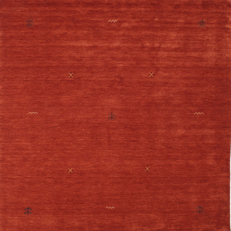 Tapis contemporain rouge, Carré 4 pi