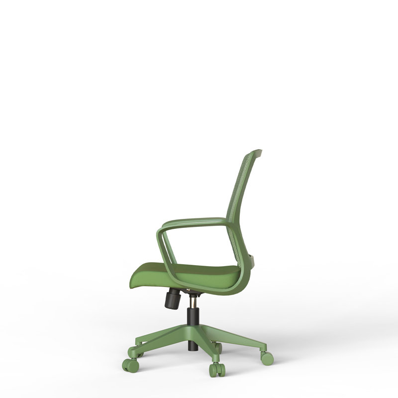 Chaise de bureau monobloc en maille verte avec dossier respirant et hauteur réglable