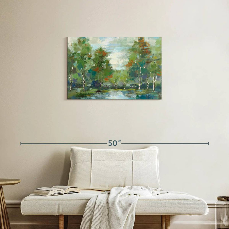 Avery, forêt, aube, turquoise, H 20 po x l 30 po