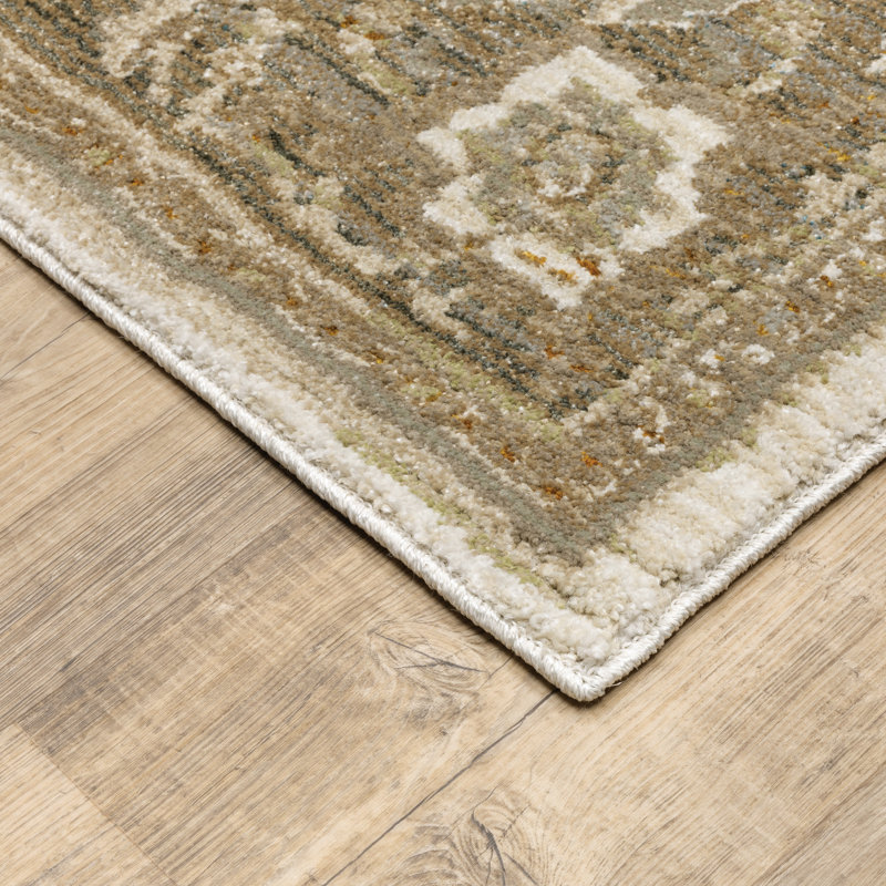 Tapis zone beige oriental Schuetz, Tapis de couloir 2 pi 3 po x 8 pi