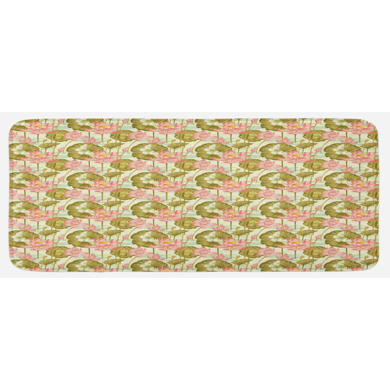 Tapis de cuisine exotique feuillage avec papillons