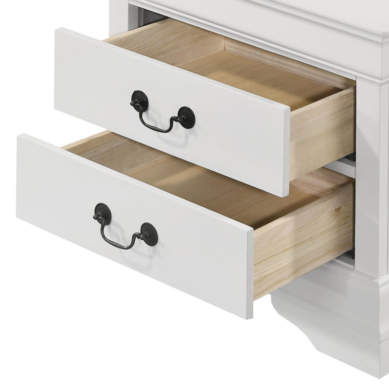 Table de chevet 2 tiroirs blanc