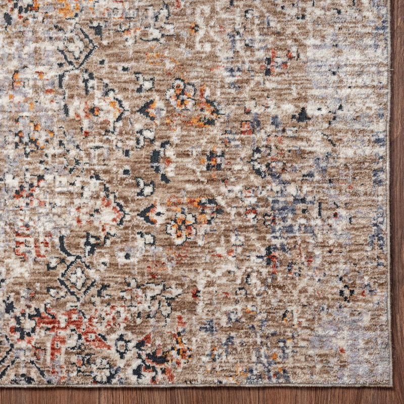 Tapis beige à motif géométrique Guerrera, Rectangle 5 pi 6 po x 8 pi 6 po