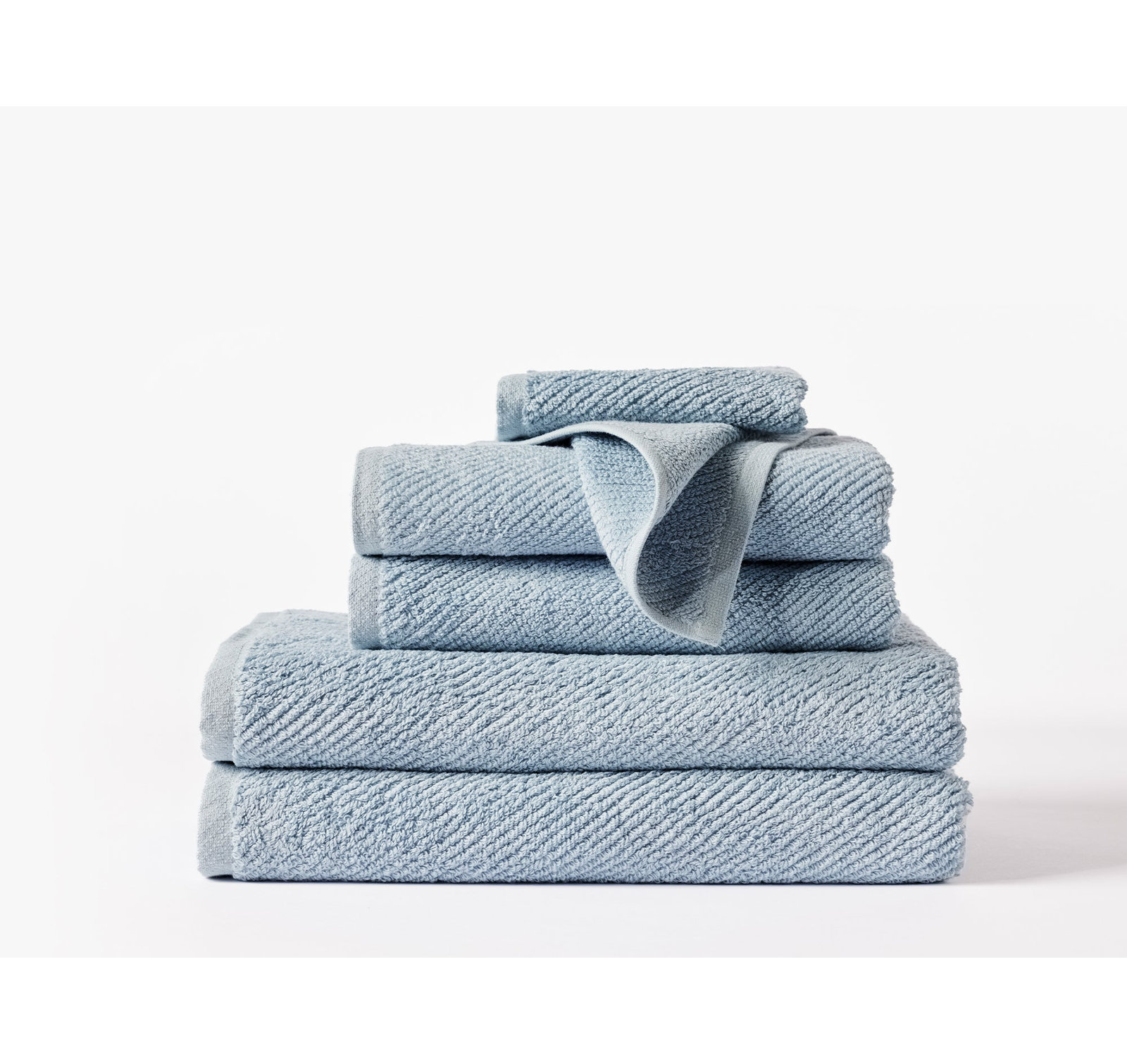 Air Weight Organic Cotton Bath Towel, Stone Blue