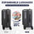 Luggage,With Front Opening,TSA Approved Lock,Hardshell Suitcase,Black