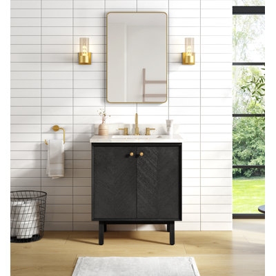 Adele 30'' Free Standing Single Bathroom Vanity with Quartz Top