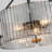 Handcrafted Striped Glass 3-Light Semi-Flush Mount Ceiling Light in Matte Black