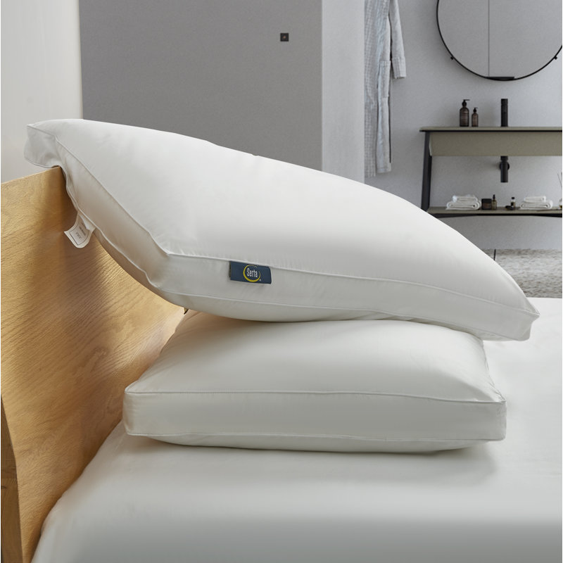 Oreiller moyen en mélange de duvet 233 fils Serta, Géant