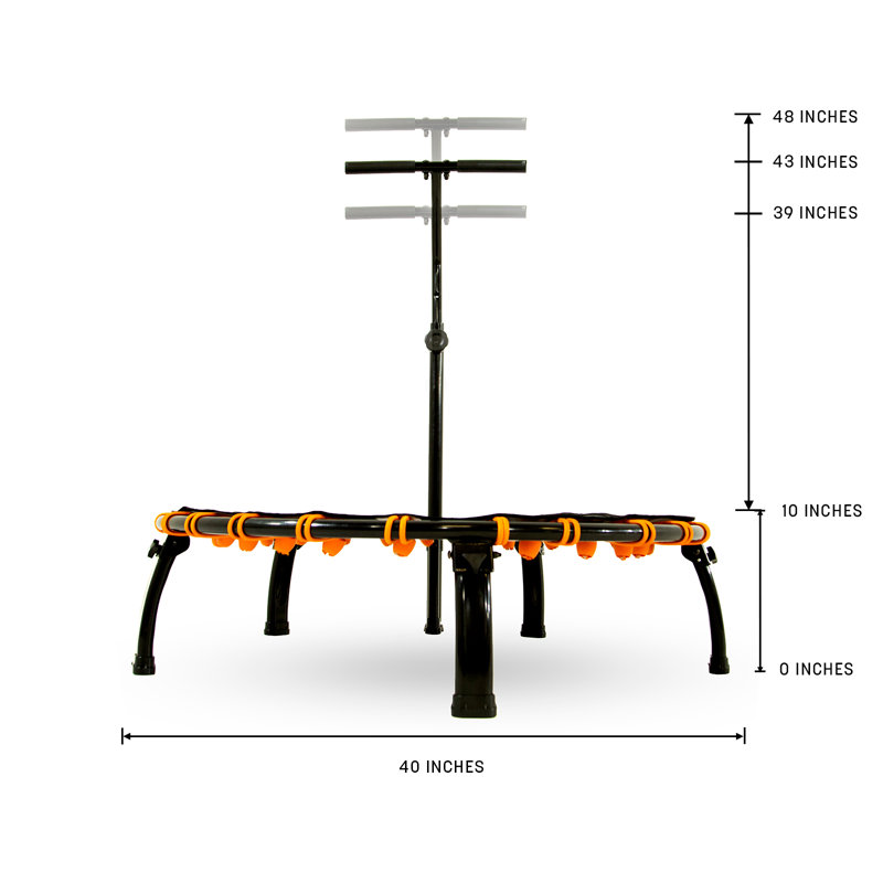 SkyFitness 39" Black Adjustable Handle Fitness Trampoline