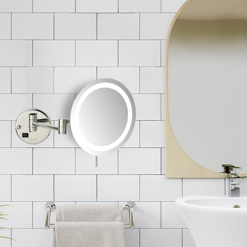 Miroir grossissant / rasoir de maquillage Ignacio, Nickel