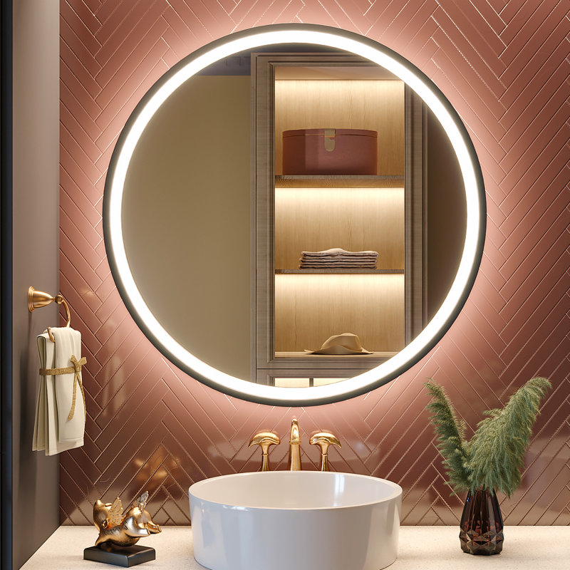 Miroir de salle de bain Balig, 40 po x 40 po