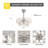 20" Modern Ceiling Fan With Lights And Remote Control, 6-Speed Adjustable Height And Timer