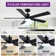 Modern 52" Ceiling Fan with Light and 5 Blades