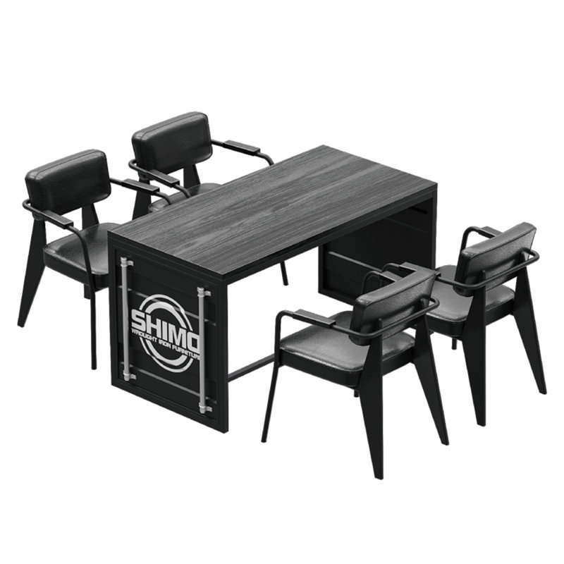 Judithe 4 - Person Solid Wood Top Trestle Dining Set, Black, Gray/Black