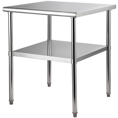 Stainless Steel Prep Table, 30 X 30 X 36 Inch, 800Lbs Load Capacity Heavy Duty Metal Worktable With Adjustable Undershelf And Feet, Commercial Workstation For Kitchen Garage Restaurant Backyard