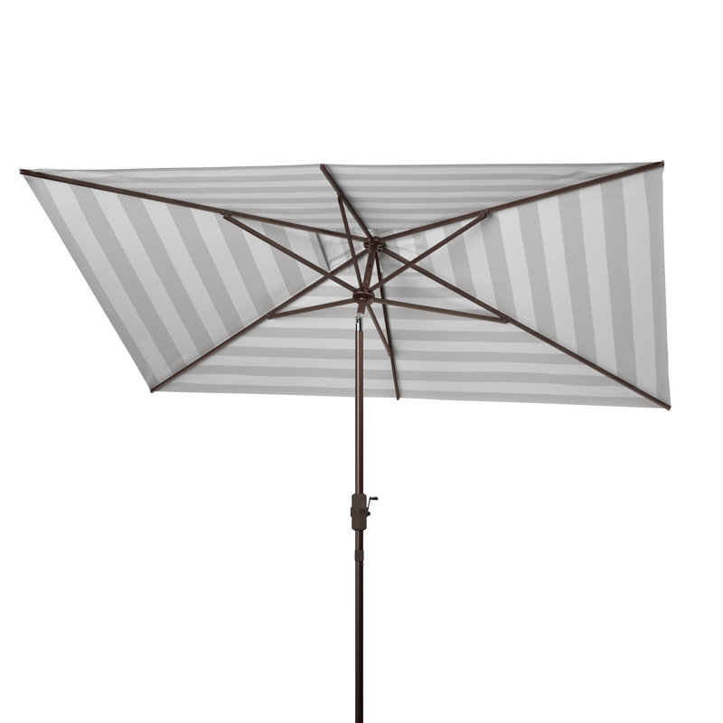 Parasol de marché rectangulaire 9 pi 85 po x 6 pi 86 po Torrens, Gris / Blanc
