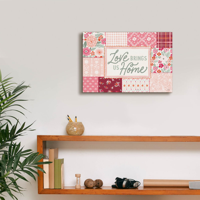 «Blooming Hearts 1» par Laura Marshall, art mural sur toile, H 12 po x l 18 po x P 0,75 po