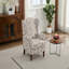 Fauteuil d'appoint de style moderne avec pieds en bois rétro, fauteuil d'appoint rembourré en tissu confortable, fauteuil d'appoint simple à motif floral