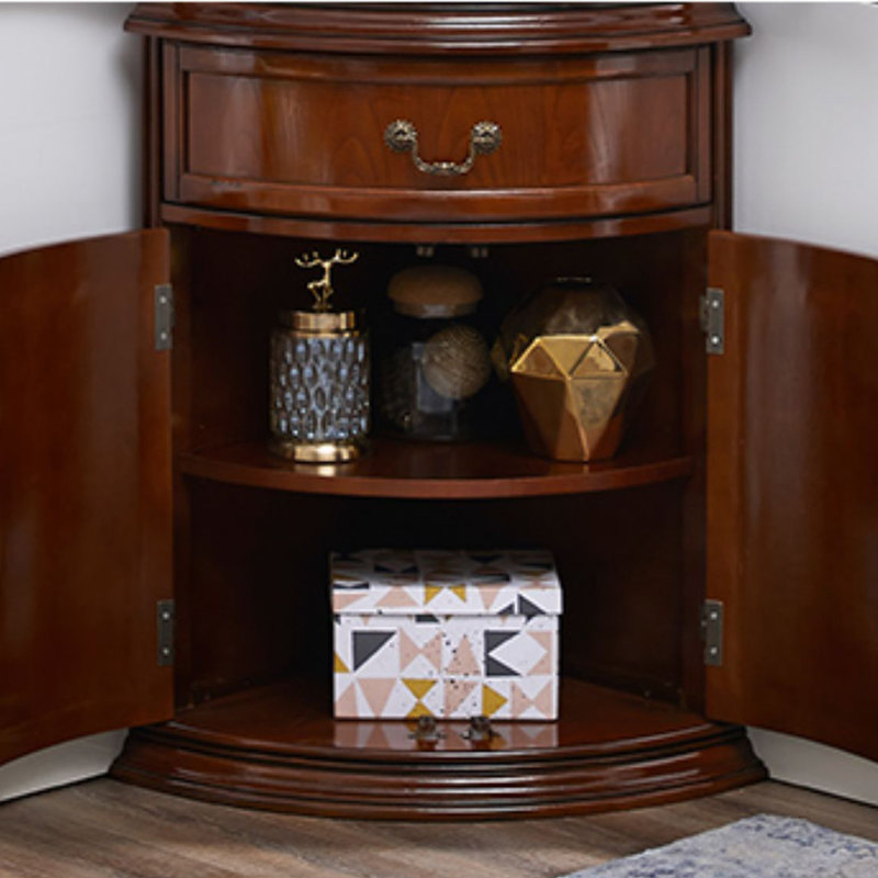 American-style display corner cabinet, Red Brown