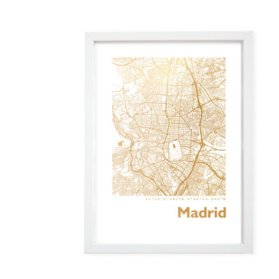 Madrid Map - Single Picture Frame Print