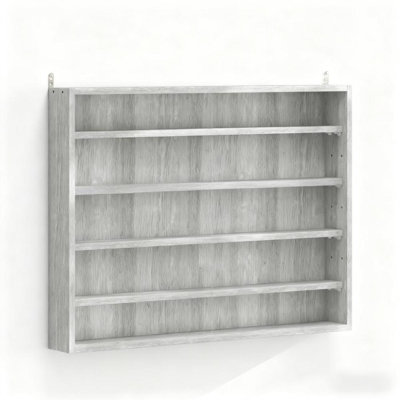Gray Wall-Mounted Display Cabinet with Adjustable Shelves for Collectibles and Keepsakes, Glass Door Showcase  for Model Cars, Figurines, and Decorative Items