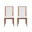  Ensemble de 2 chaises de salle à manger rembourrées - Élégantes chaises d'appoint en tissu traditionnel avec lignes courbes, structure en bois massif-401555216