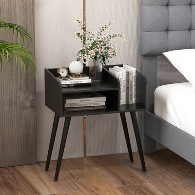 50cm W Metal Bedside Table