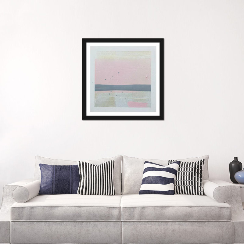 « coucher de soleil », reproduction sur toile, Papier d'art encadré noir, Blanc, H 24 po x l 24 po x P 1 po