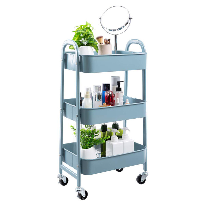 76cm H x 39cm W Utility Cart, Grey Blue