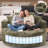Oversized Swivel Chair – 55" Waffle Chenille, Compression-1472487683