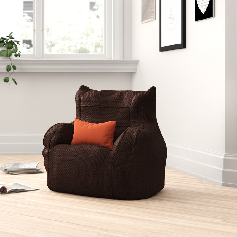 Roxeanne Polyester Bean Bag Chair & Lounger, Dark Brown