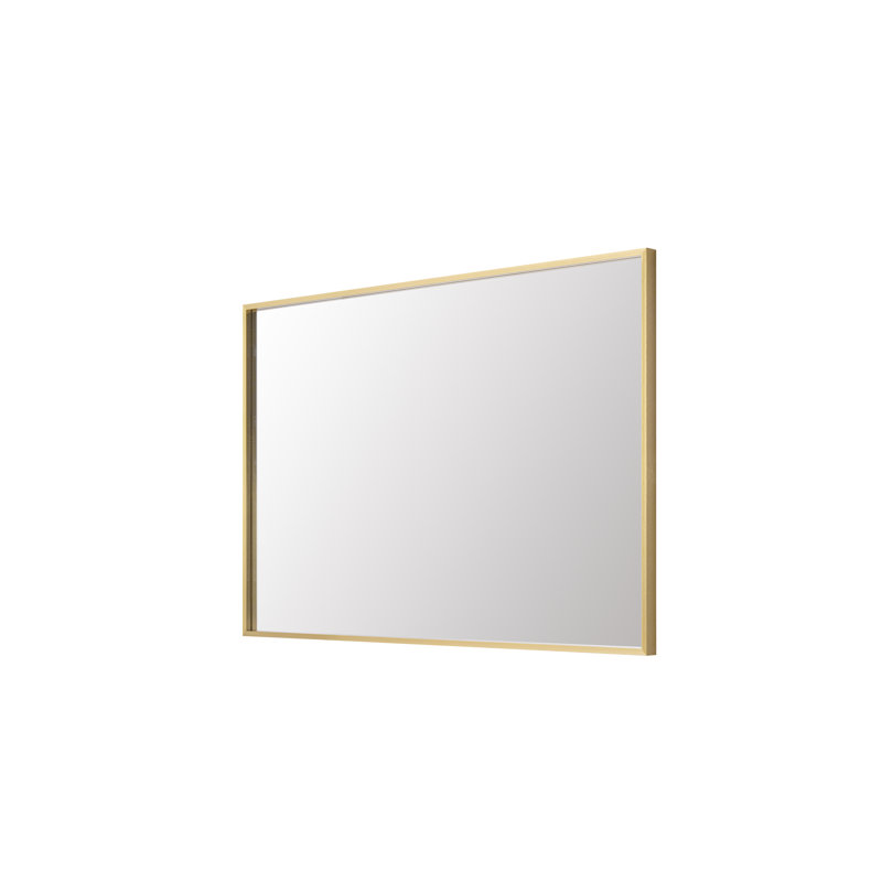 Yoselyne Aluminum Square Wall Mirror, Gold