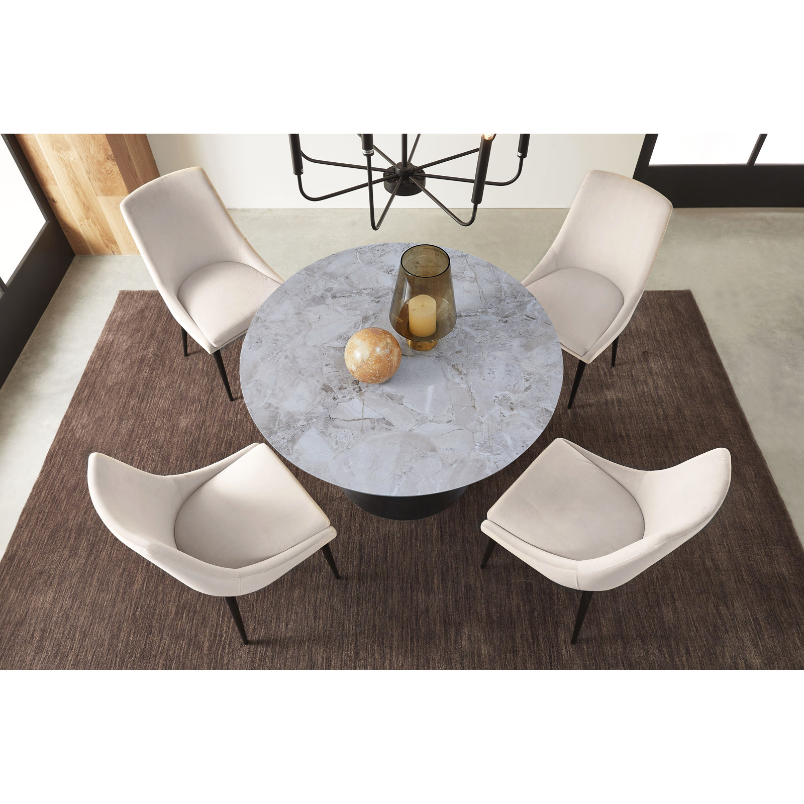 47'' Round Dining Table, Black