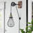 Industrial Farmhouse Plug in Wall Sconce- Metal Wall Lamp Cage with Pulley Lift