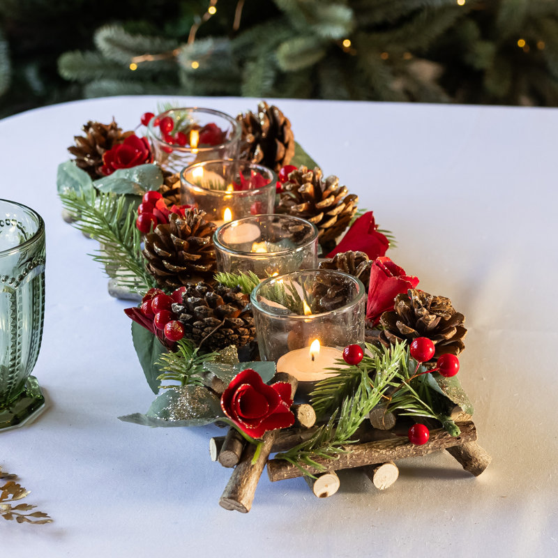 Wood Tabletop Tealight Holder