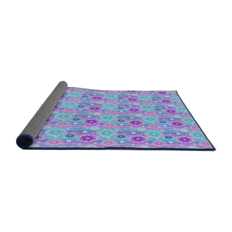 Tapis mauve/rose à tisser électrique, Rond 5 pi