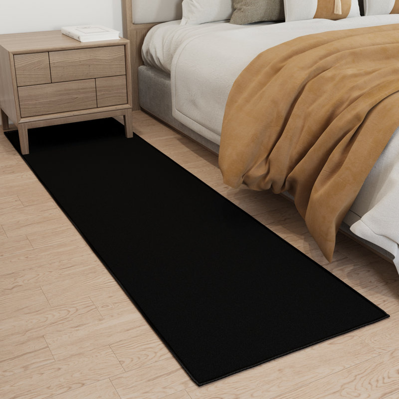 Indoor 1 ft. 10.5 in. x 8 ft. Black Non-Slip Runner Rug For Kitchen, Hallways, and Entryways, Runner 1' 11" x 8'