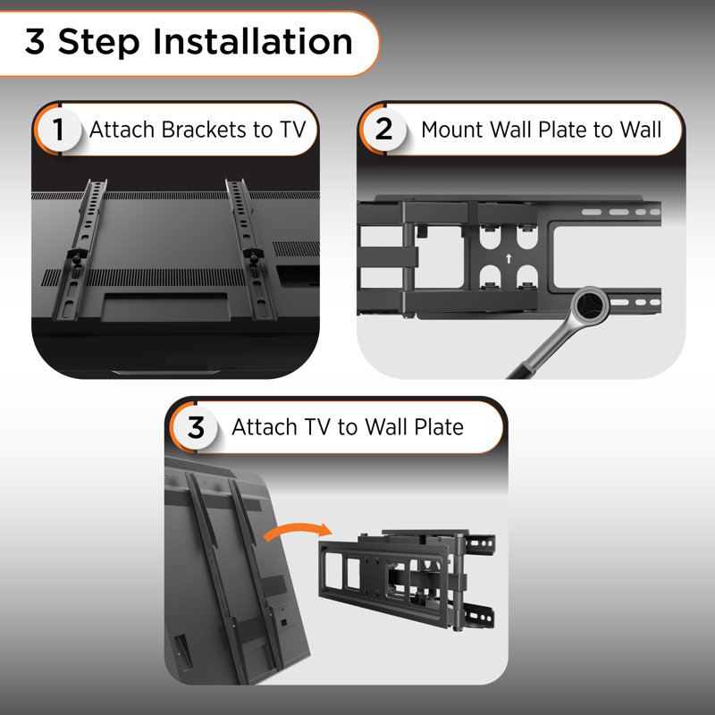 ProMounts Premium Articulating/Full Motion TV Wall Mount for 37”-85” TVs Holds up to 88lbs