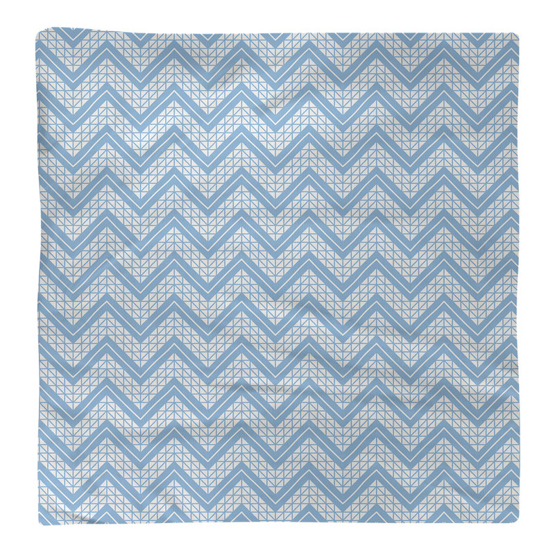 Serviette en coton à motif à chevrons à la main Stephenie, Sarcelle clair, 10 po x 10 po