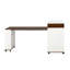Table de salle à manger extensible avec plateau pliable extra-long, îlot de cuisine roulant avec tiroirs, prise de courant et verrou de frein, armoire de rangement pour la cuisine et la salle à manger (noyer + blanc crème)-983701372