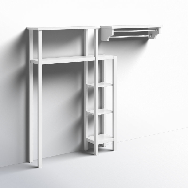 Belz 35" W 49" H Over Toilet Organizer With Side Shelving And Wall Mounted Bathroom Shelf