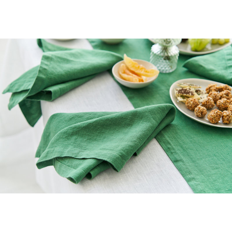 Quackenbush Linen Solid Colour Square Napkin, Green