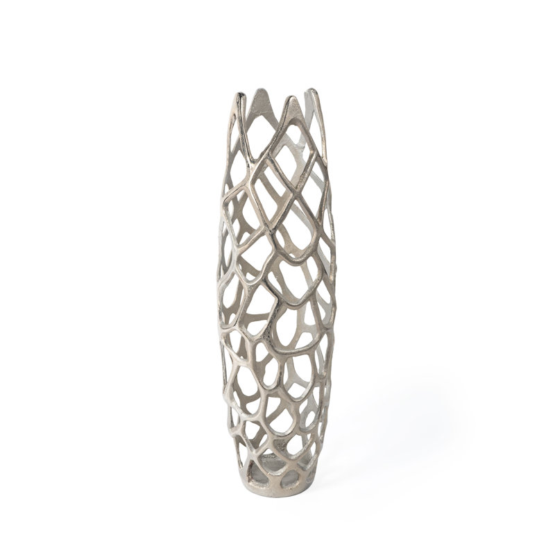 Arabella Handmade Aluminum Floor Vase, 27" H x 8" W x 8" D